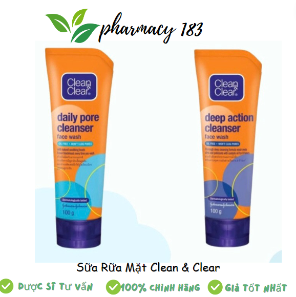 Sữa rửa mặt Clean & Clear loại bỏ bụi bẩn và bã nhờn tuýp 100g