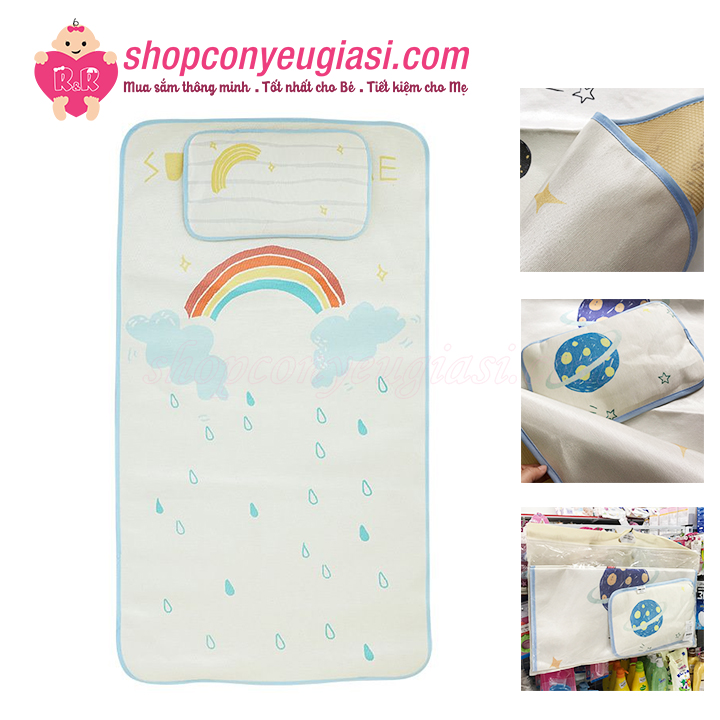 [HCM]Bộ Chiếu Và Gối Điều Hòa Muslin Tree Bằng Sợi Tơ