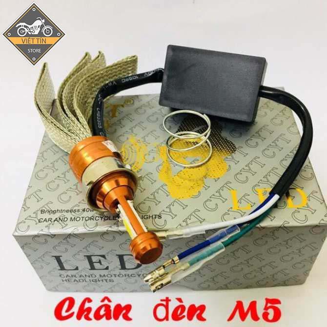 Đèn pha led cyt 2 tim led trắng kc13 m5 - việt tín