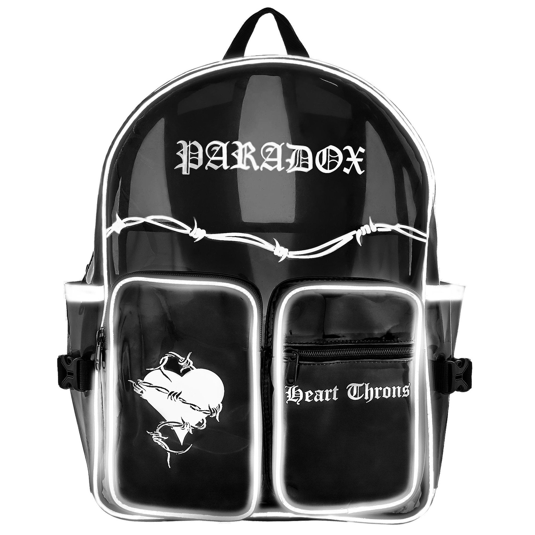 PARADOX Balo PVC HEART THRONS BACKPACK - QUADRA BLACK POCKET