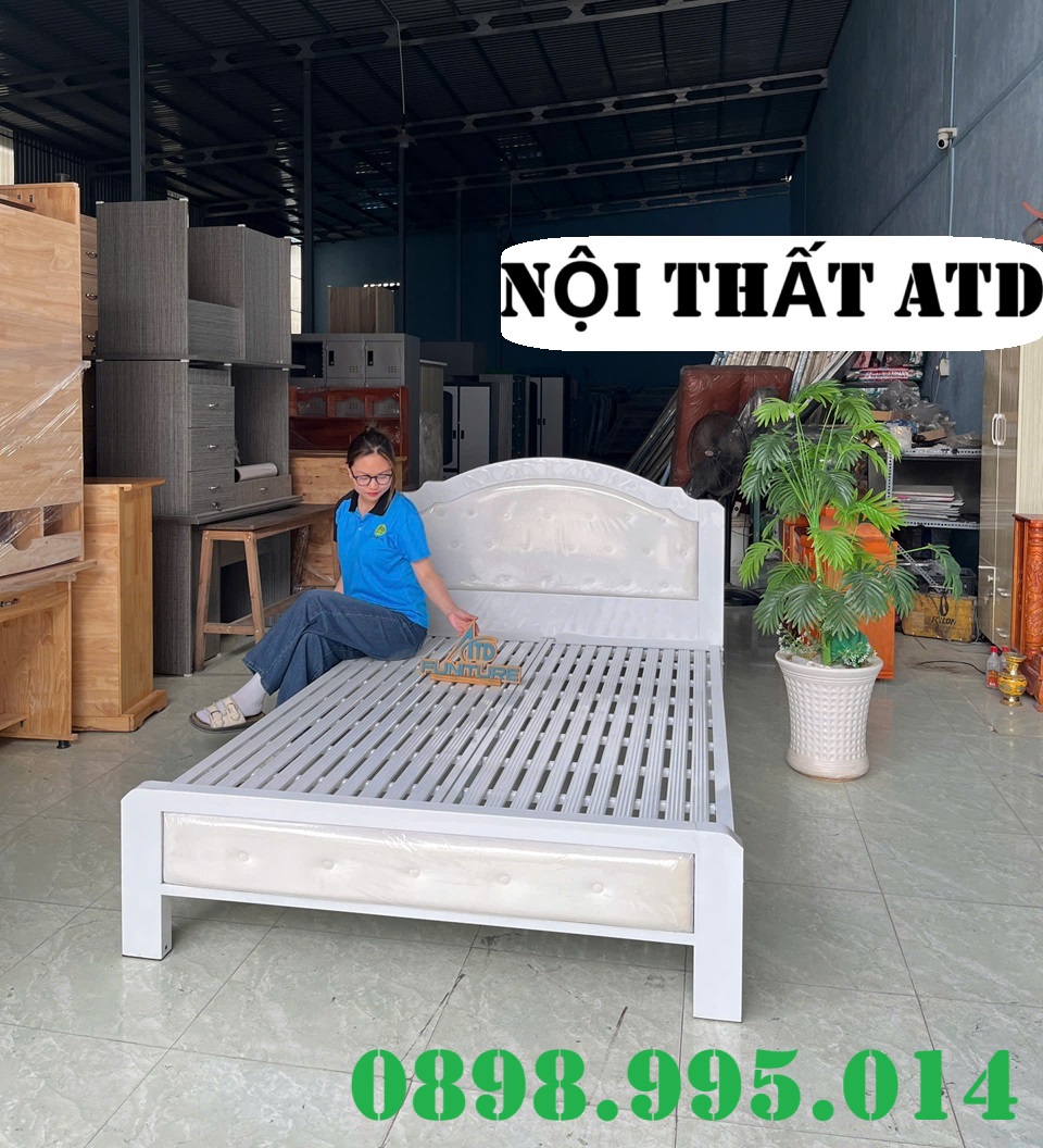 Giường sắt hiện đại lắp ráp nhanh,giường sắt hộp vuông cao cấp 1m8 1m6 1m4 1m2 1m 80cm giá rẻ