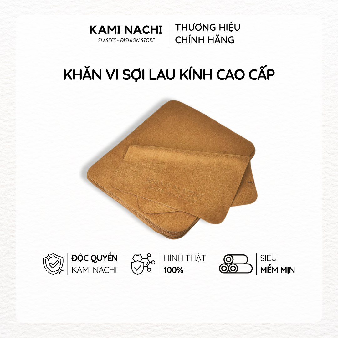 Khăn vi sợi lau kính cao cấp chuyên dụng KAMI NACHI - Lau mắt kính cận, mặt kính điện thoại