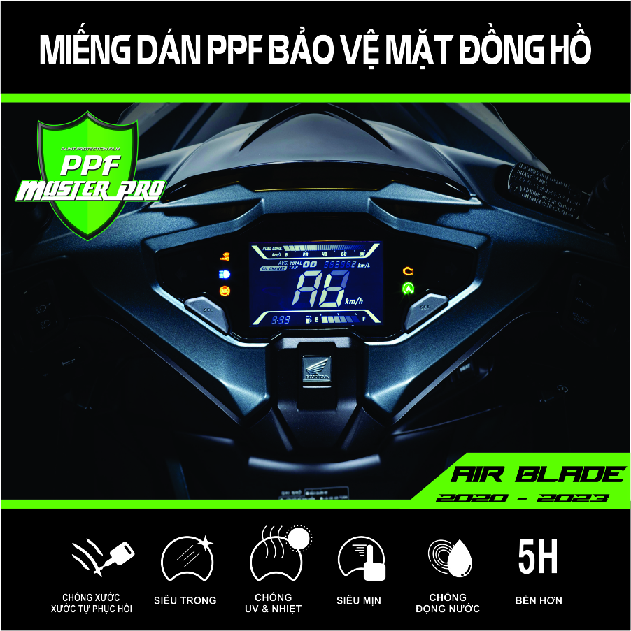 Miếng dán ppf bảo vệ mặt đồng hồ xe , air blade 2016 - 2019 air blade 2020 - 2024 , | chất liệu film ppf trong...