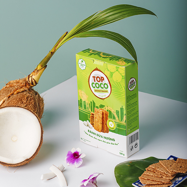 Bánh dừa nướng TOPCOCO vị dừa nguyên bản hộp 230gr