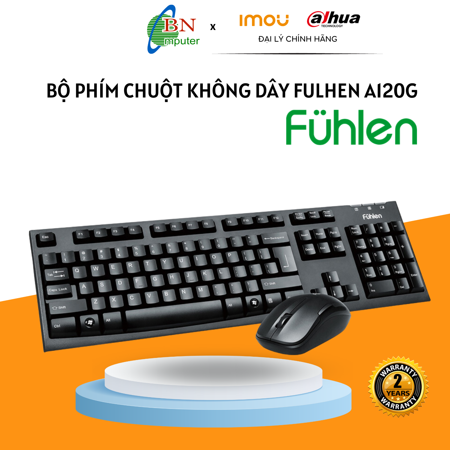 Bộ bàn phím chuột không dây Fuhlen A120G, thiết kế hiện đại