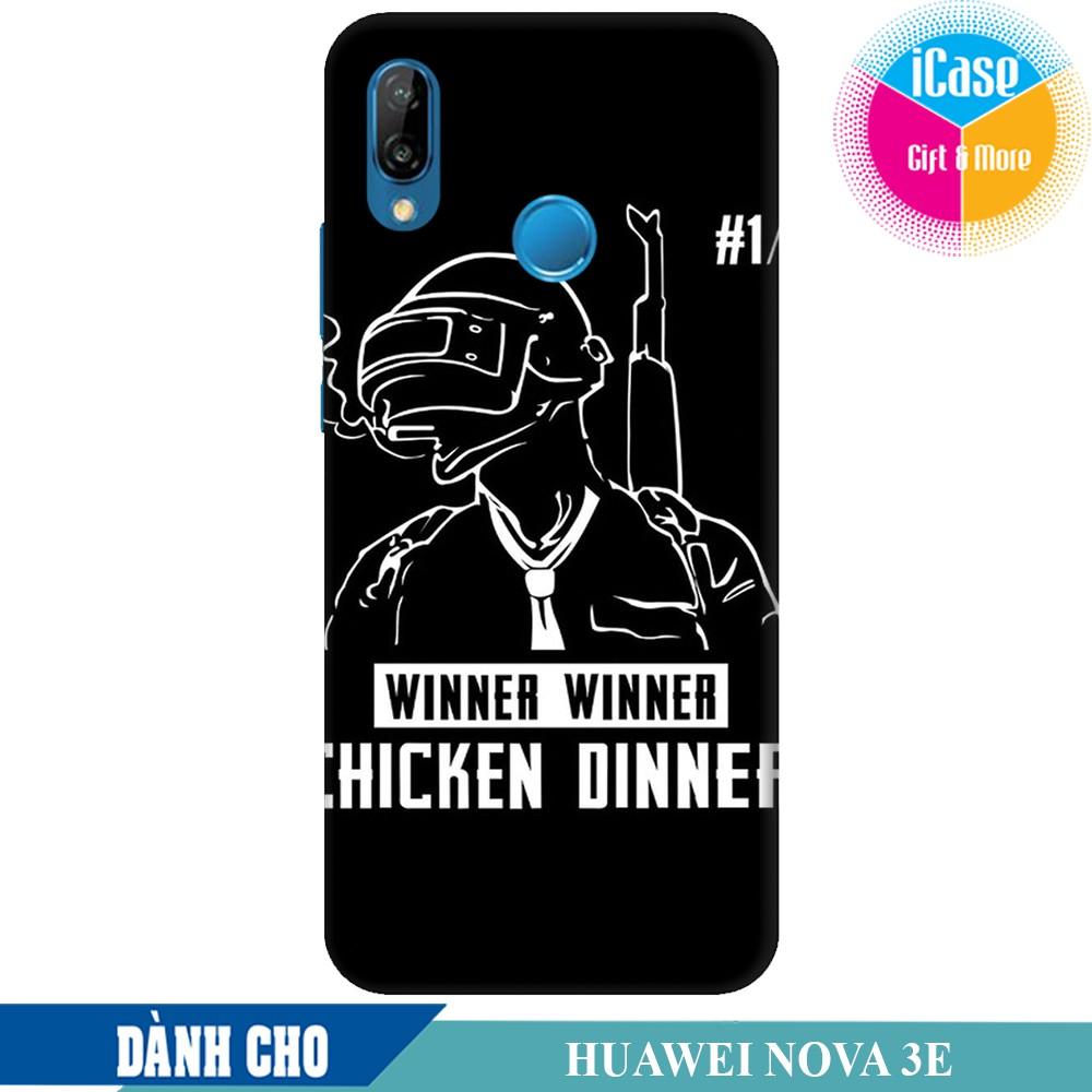 [HCM]Ốp lưng nhựa dẻo dành cho Huawei Nova 3e in hình Pubg Chicken Dinner