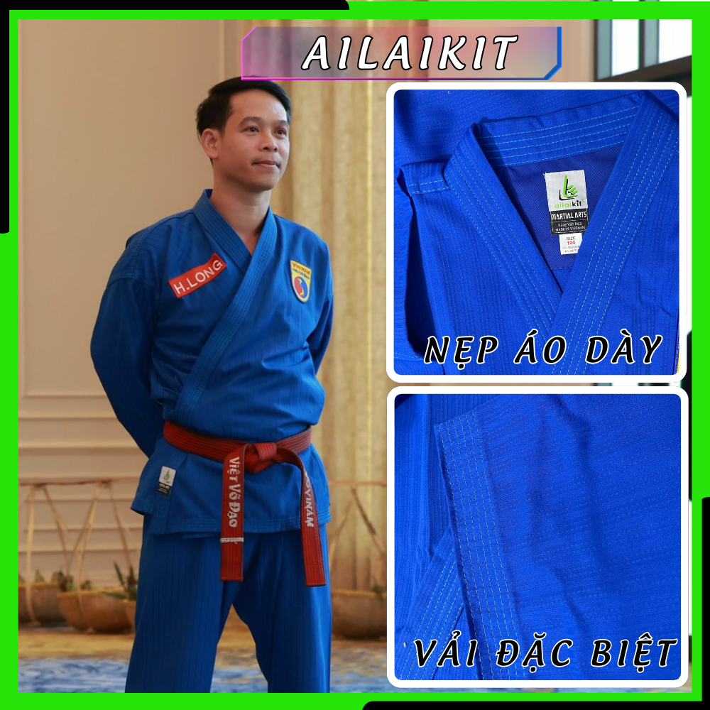 {Võ Phục Vovinam cho Bé Vải Sọc  Ailaikit} , Vải Mềm Bền Màu Không Gây Kích Ứng Da