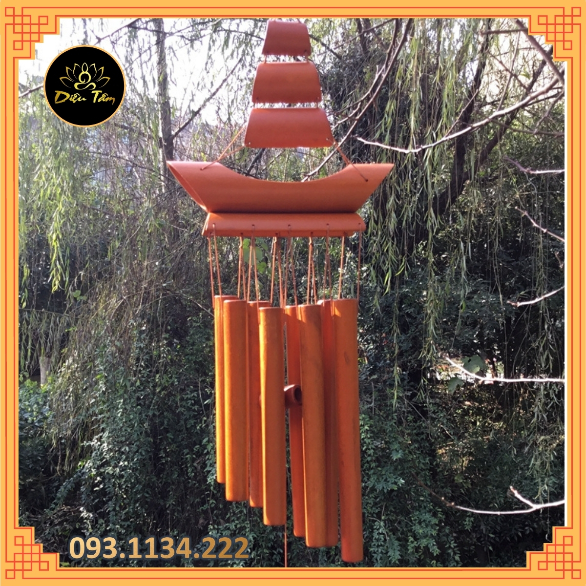 Chuông gió tre gỗ, chuông gió thuyền thuận buồm xuôi gió phong thủy tre trúc