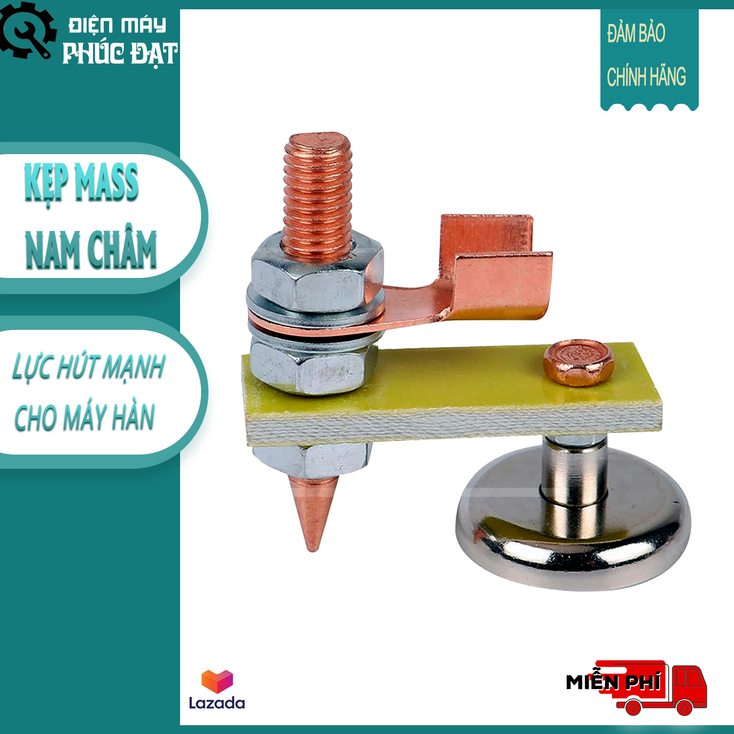 Kẹp mass, kẹp mát nam châm lực hút mạnh cho máy hàn