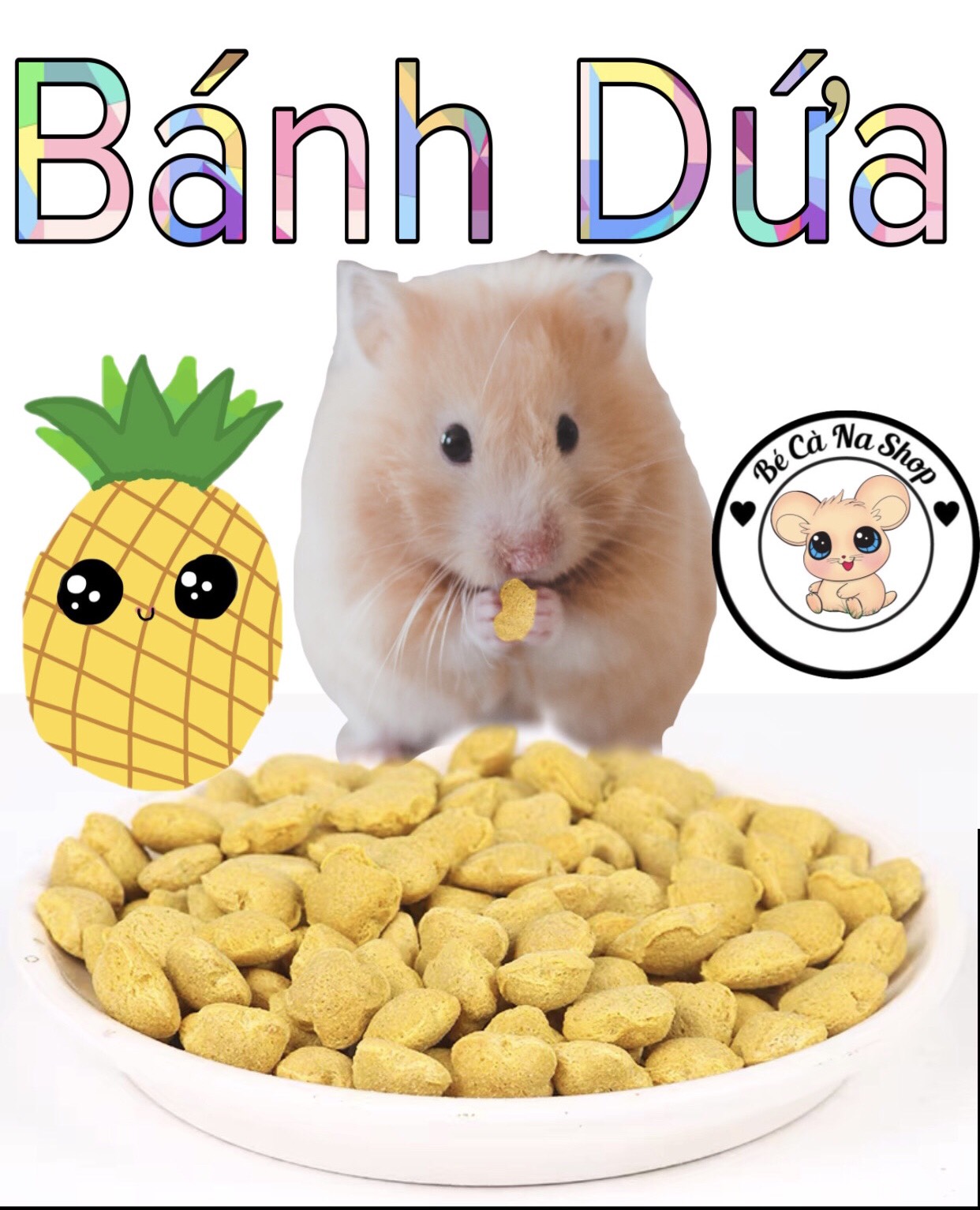 bánh dứa vàng , bánh trái thơm viên. thức ăn mài răng cho hamster  , thỏ bọ sóc chinchilla ...( bé cà na)