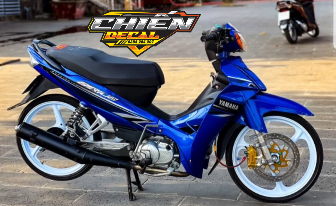 Tem rời xe sirius rc mẫu zin xanh gp - tem xanh đen si