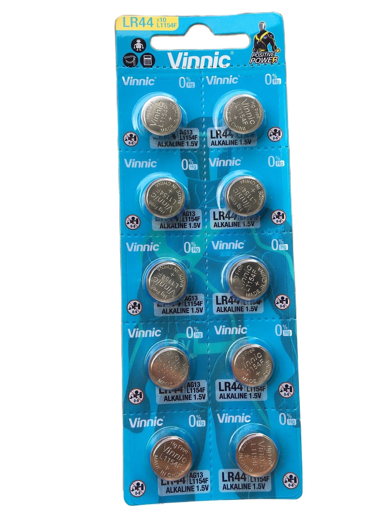 10 Viên Pin Cúc Áo LR44 - AG13 - L1154 Vinnic 1,5V