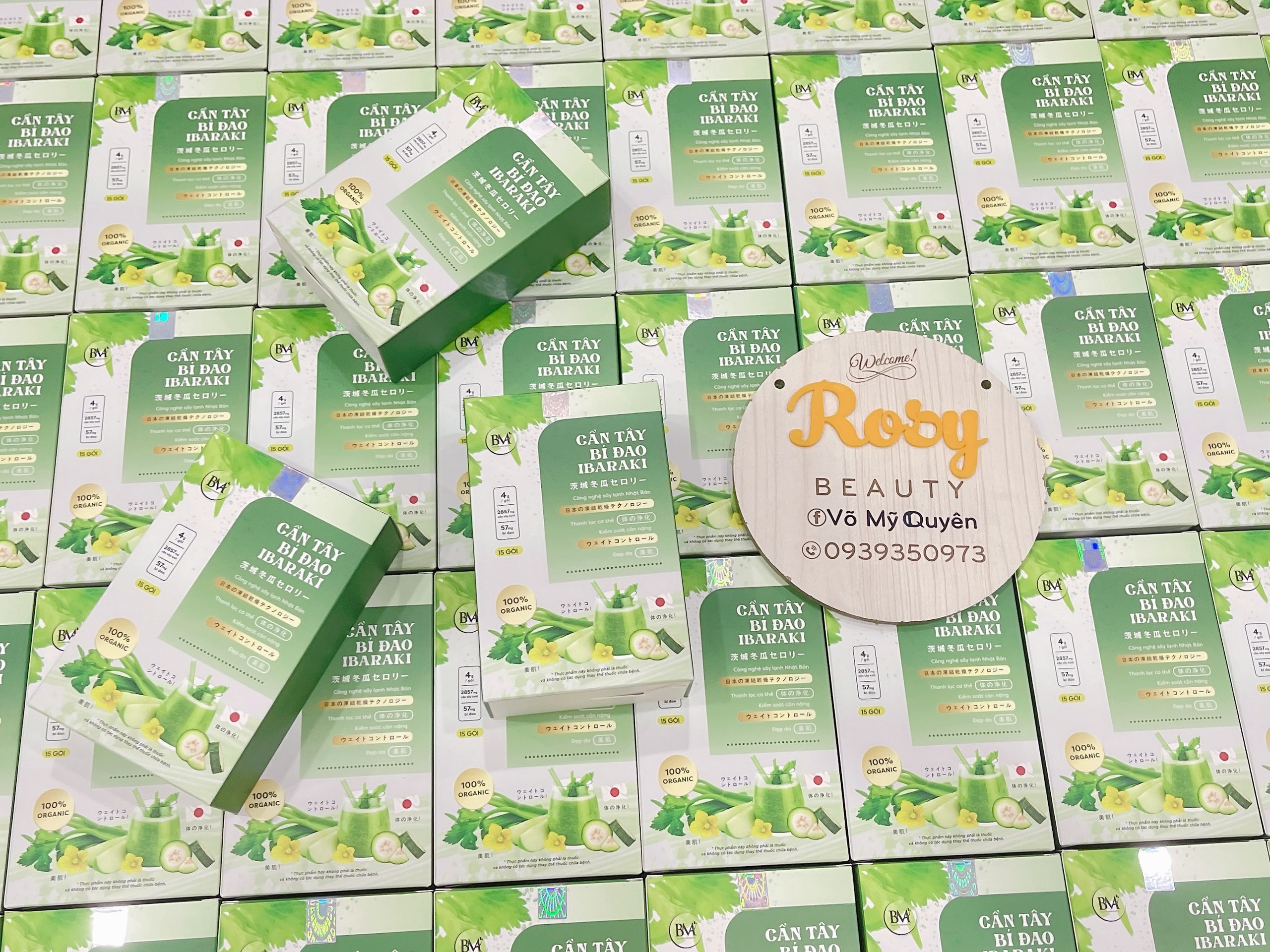 Cần tây bí đao 𝗜𝗕𝗔𝗥𝗔𝗞𝗜 hộp 15 gói.