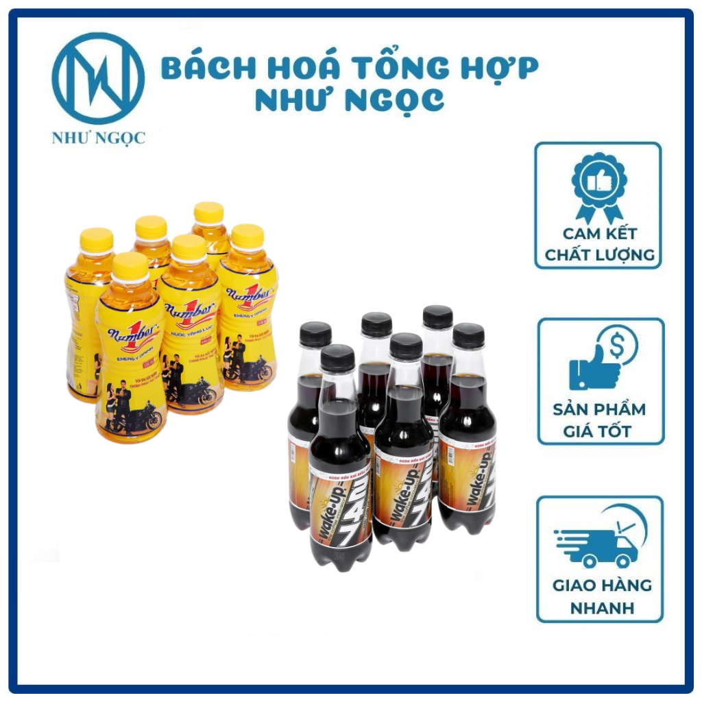 LỐC 6 LON -  Nước Tăng Lực Number One/ Wake up 247 Chai 330 ml - Bách Hóa Tổng Hợp Như Ngọc