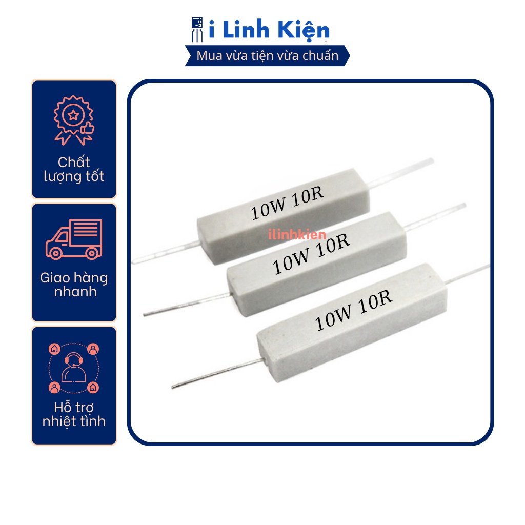 Điện trở sứ 10w 10r 5% chất lượng tốt