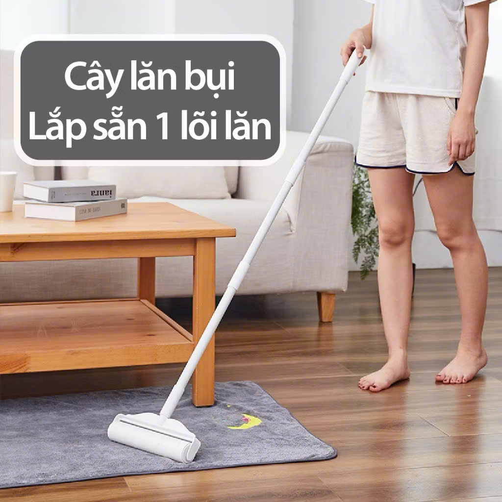  Cây Lăn Bụi Đa Năng 24Cm Tay Cầm Dài Lên Đến 124cm - Lõi Lăn Bụi Thay Thế 24Cm  Dụng Cụ Lau Sàn Ga Giường Rèm Siêu Tiện Dụng 