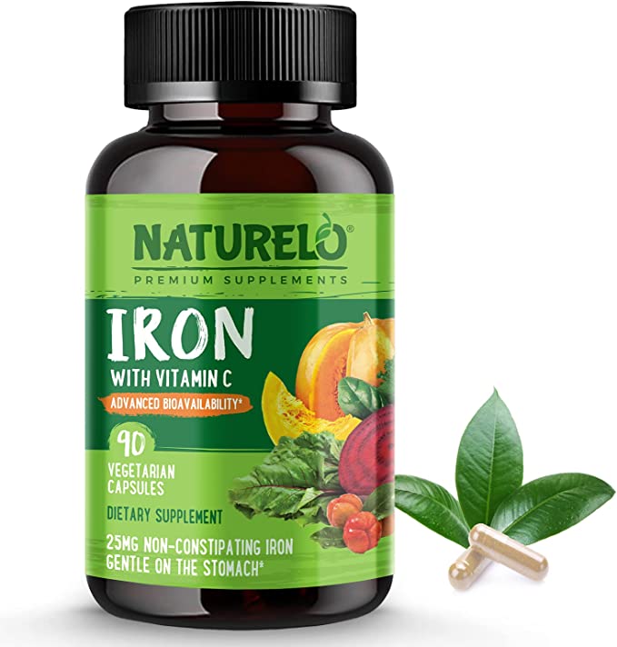 Naturelo Iron With Vitamin C - Viên uống bổ sung sắt