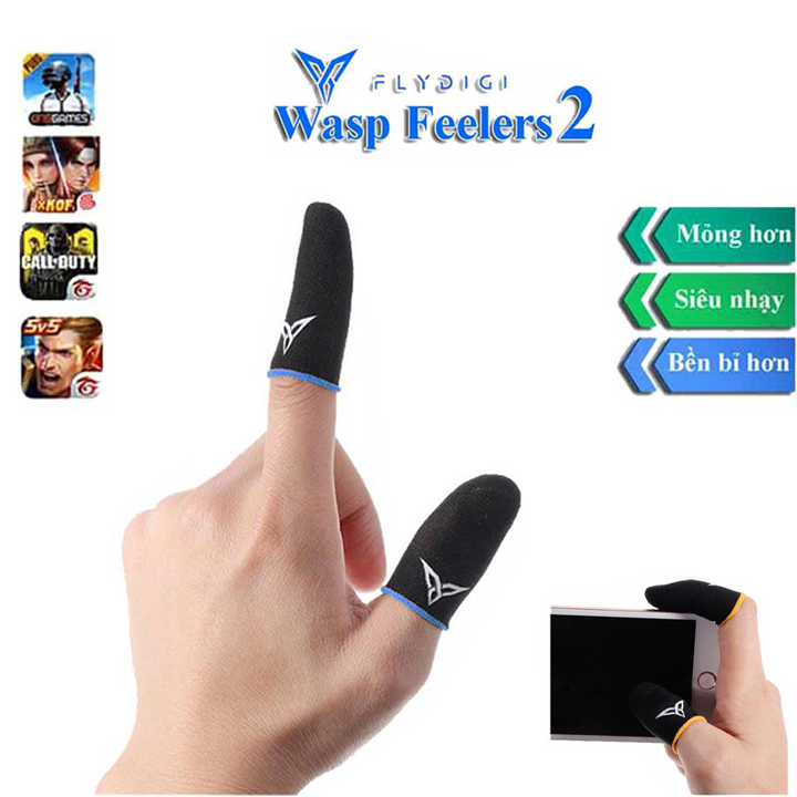 Flydigi Wasp Feelers 2 Găng tay chơi game Mobile siêu nhạy, siêu co dãn, siêu mỏng nhẹ như chơi tay trần, Bao tay chơi Game, Ngón tay chơi game