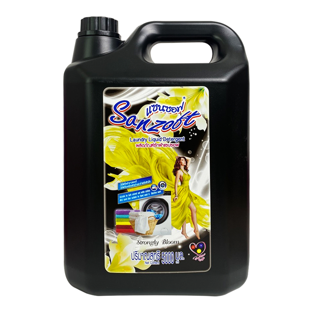 Nước giặt xả nước hoa Thái Lan SANZOFT Strongly bloom hương huyền bí 5000ml - can đen
