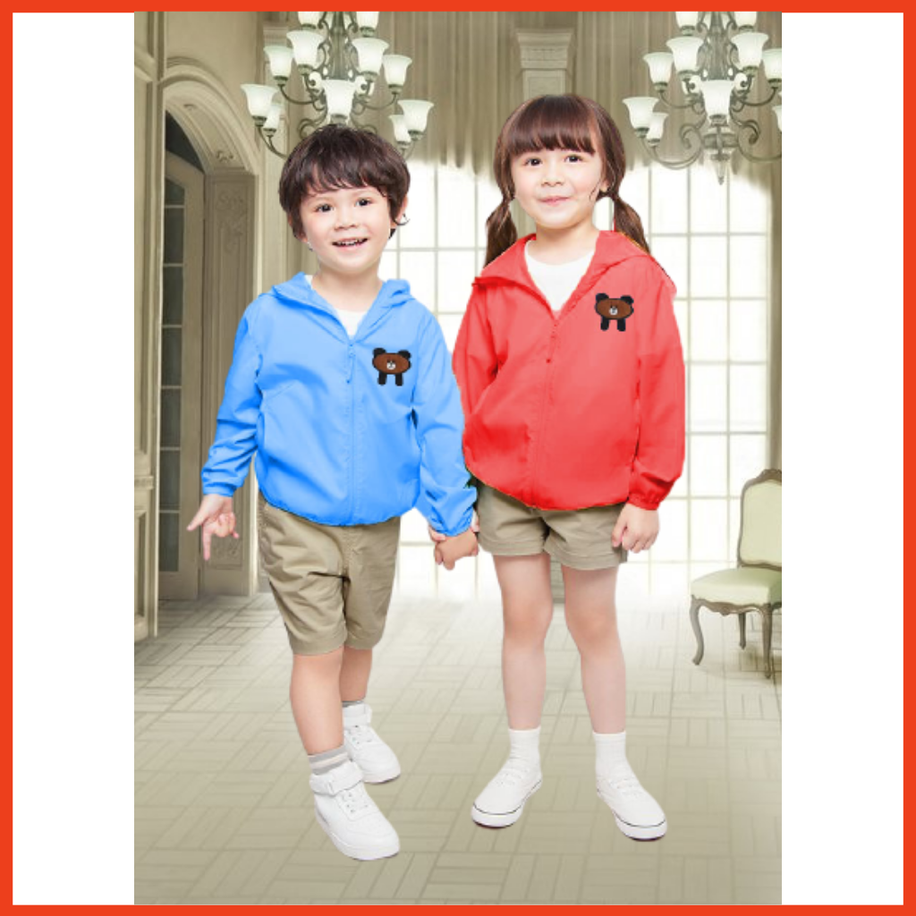 Áo Khoác Gío Cho Bé Trai & Gái Từ 7 đến 25kg Mềm Mịn MaMa & Kids Hình Gấu Tránh Mưa, Chống Rét