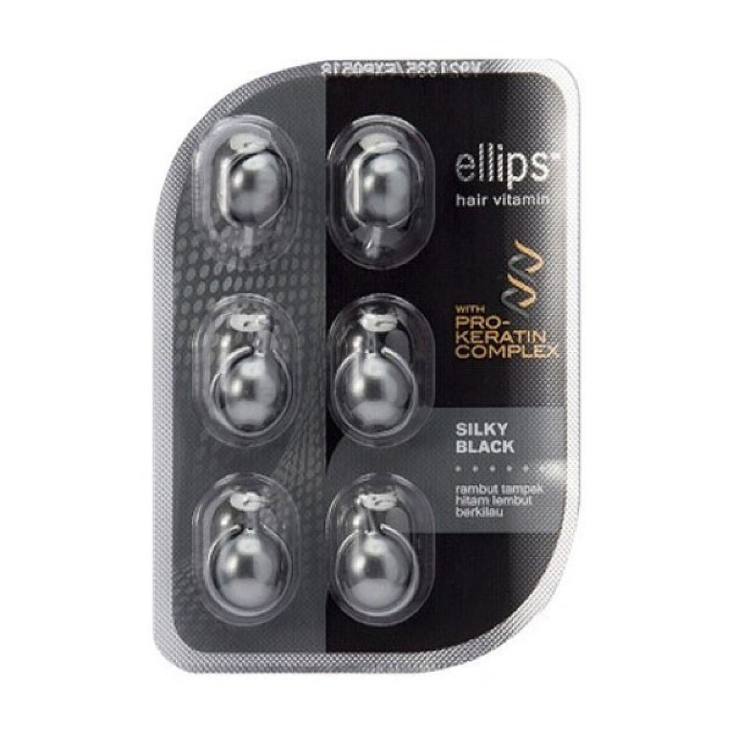Ellips dưỡng tóc keratin 6's đen mượt vỉ 6 viên