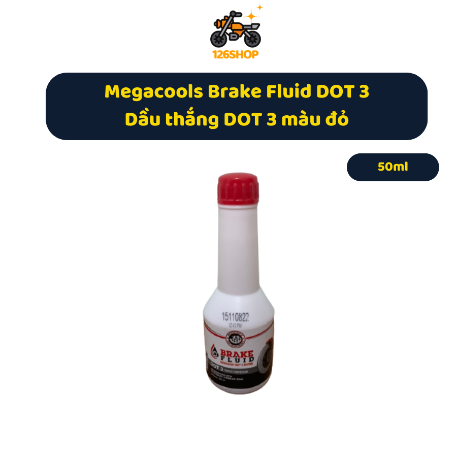 Dầu thắng DOT3 màu đỏ Megacools Brake Fluid DOT 3