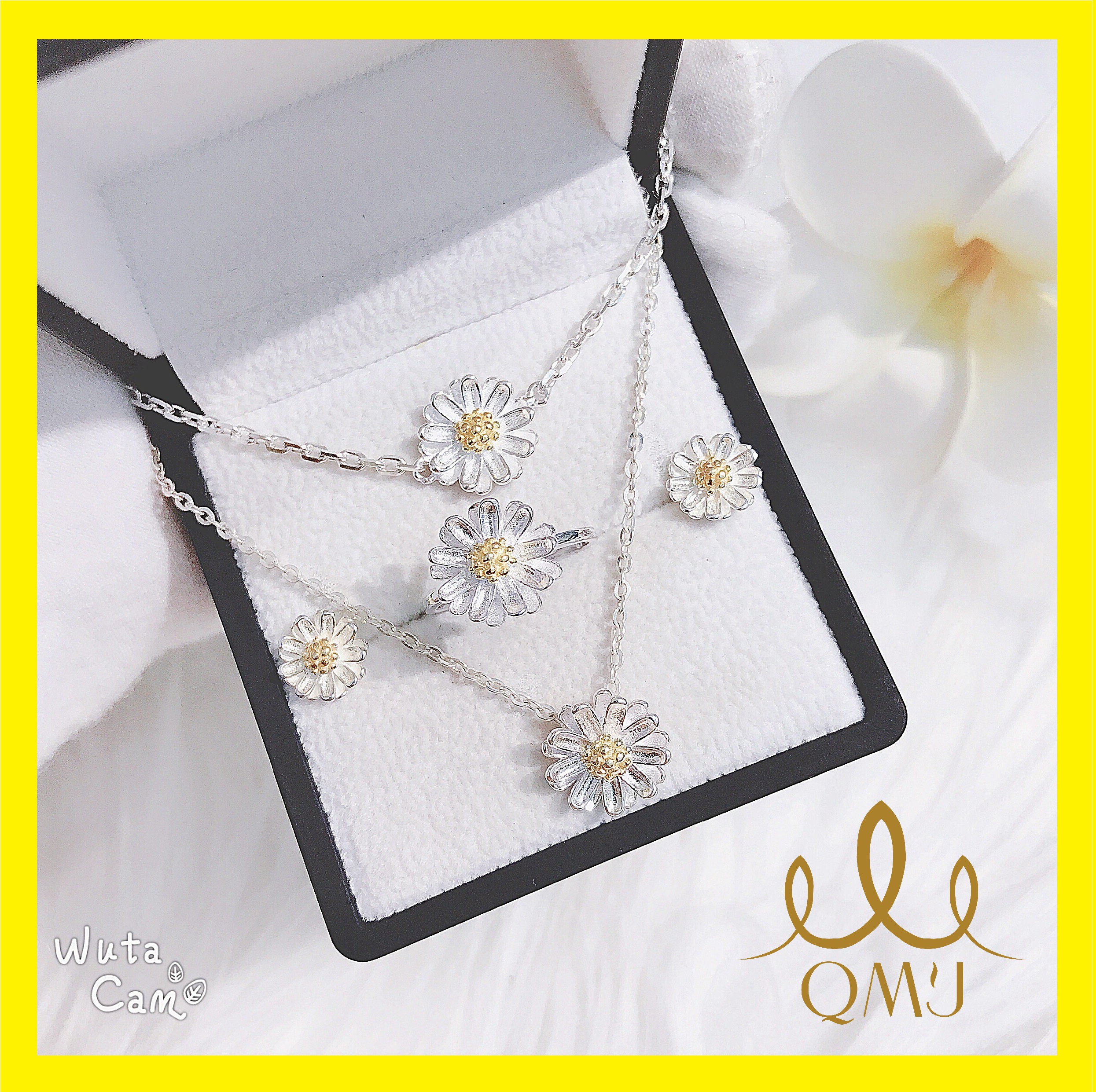 Bộ trang sức bạc QMJ Cúc hoạ mi xinh xắn, xu hướng Hottrend 2020, bộ thời trang nữ [BẠC CHUẨN] B001