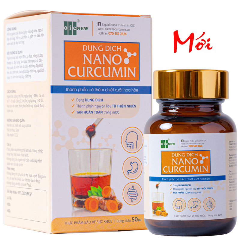 Dung dịch Nano Curcumin OIC -Hỗ trợ bảo vệ liêm mạc dạ dày