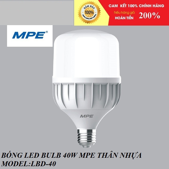 [HCM]BÓNG ĐÈN LED BUP 50W MPE - BÓNG LED TRỤ 50W MPE THÂN NHỰA LBD-50
