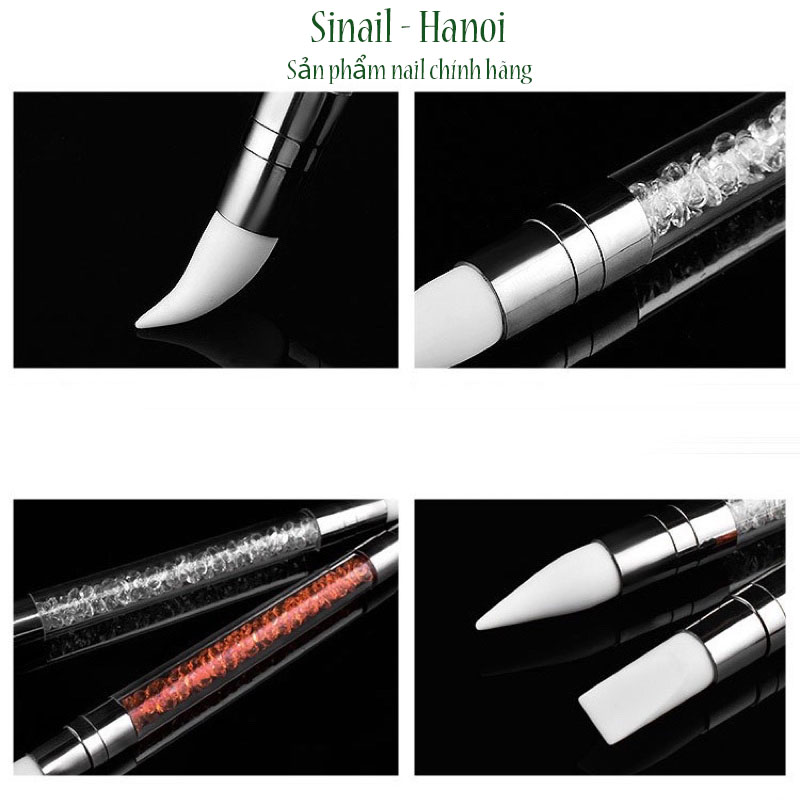 Bút đẩy stick silicon 2 đầu nặn hoa chuyên dụng cho dân làm móng