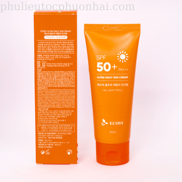 Chống Nắng Ecosy Ultra Daily Sun Cream SPF 50 100ml