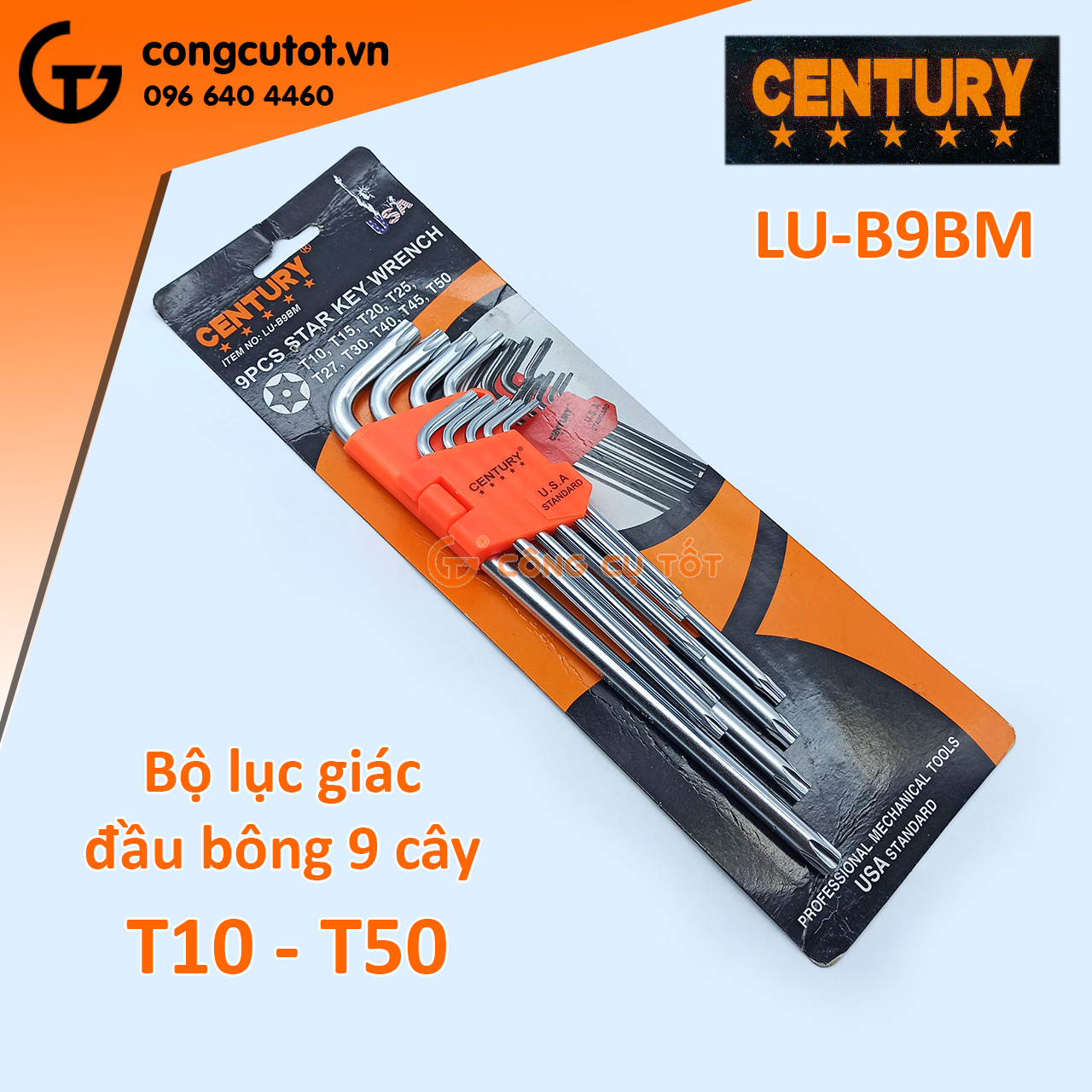 Bộ lục giác 9 cây đầu bông Century LU-B9BM