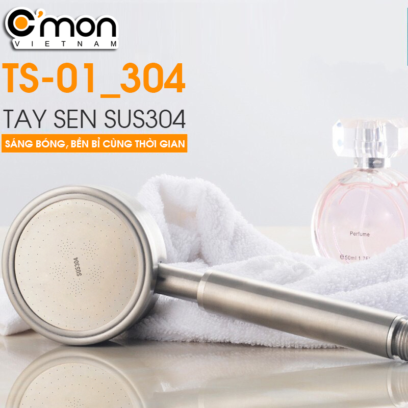 Vòi sen siêu tăng áp inox SUS304 C'MON TS-01-304