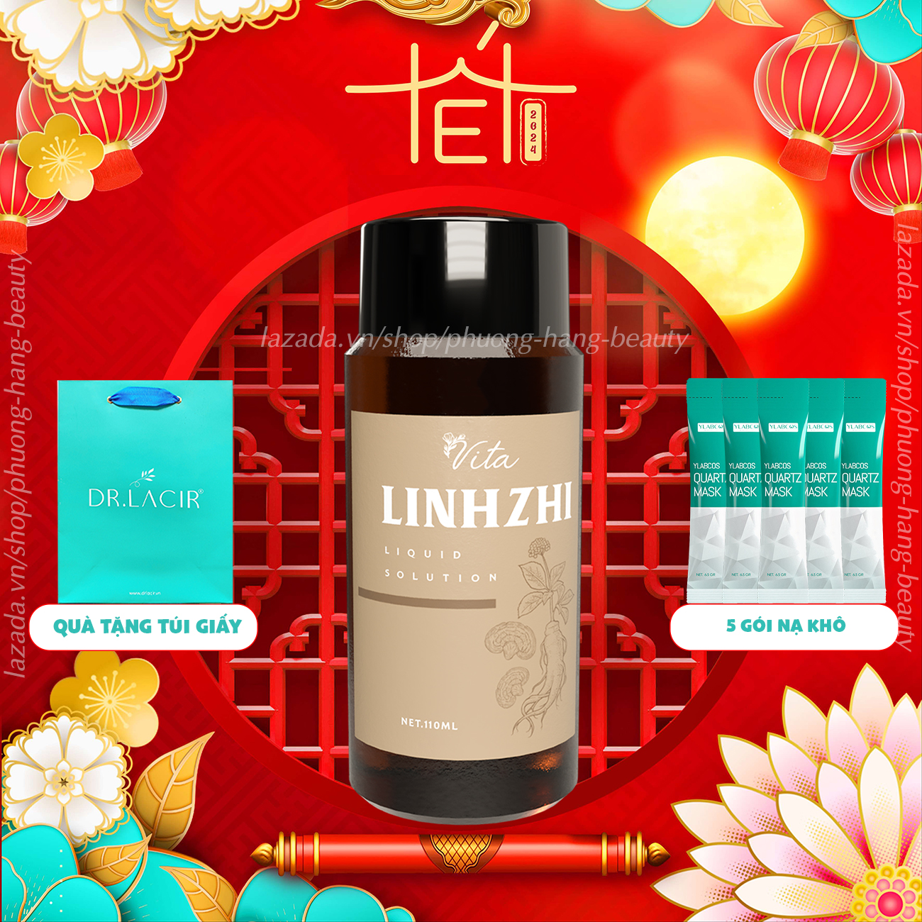 Sâm Tái tạo Da LinhZhi loại bỏ mụn, thâm, da xỉn màu, lỗ chân lông to, sạm, nám da sau 1 liệu trình 110ml