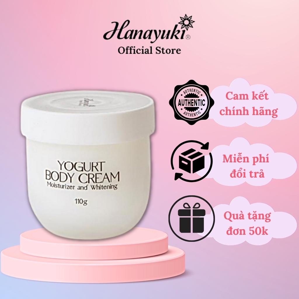 Kem body hanayuki dưỡng trắng da toàn thân yogurt body cream, dưỡng ẩm mịn màng 110g, kem body sữa chua hanayuki