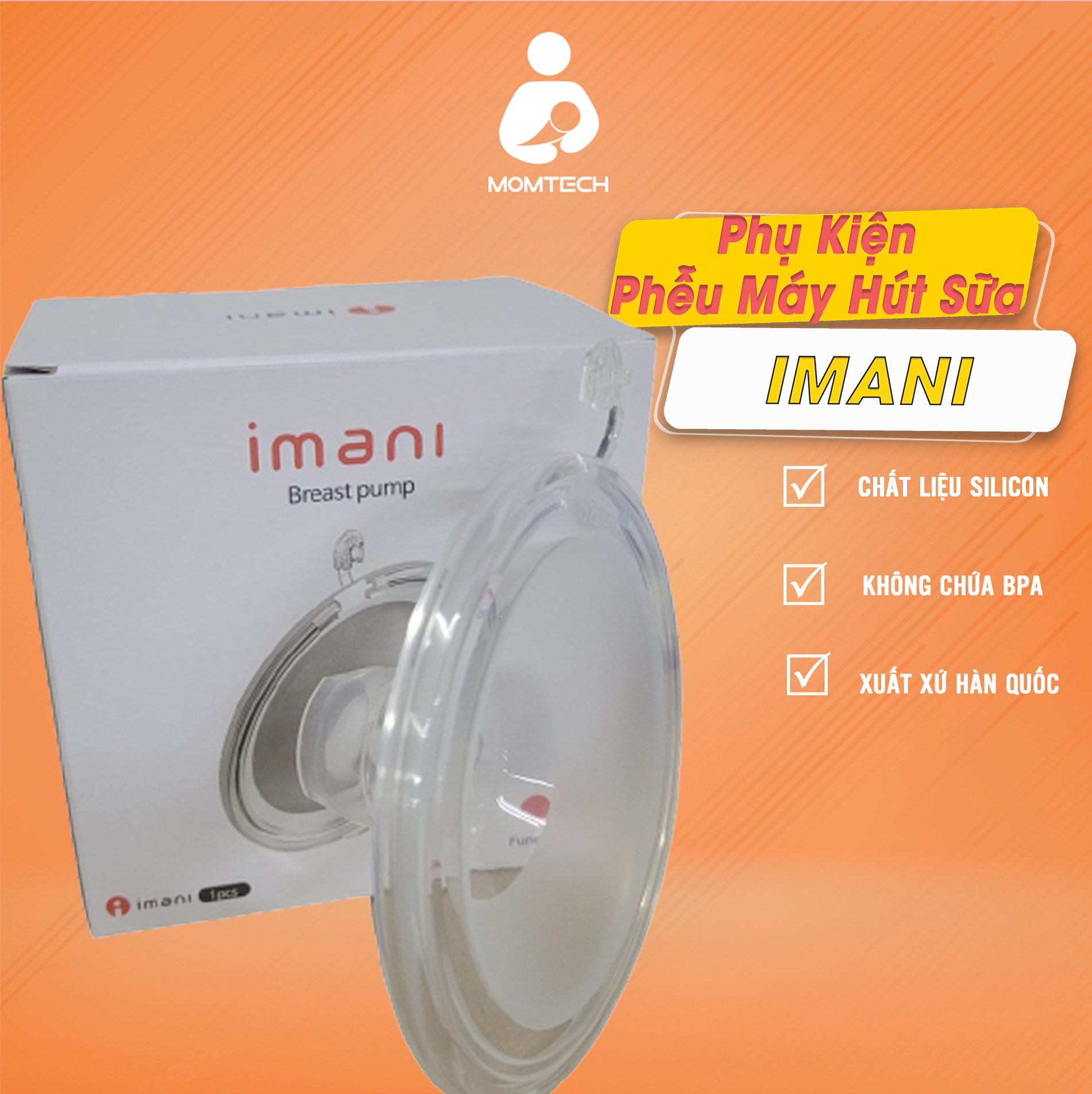 Phễu hút sữa imani phụ kiện của máy hút sữa máy chất liệu silicon