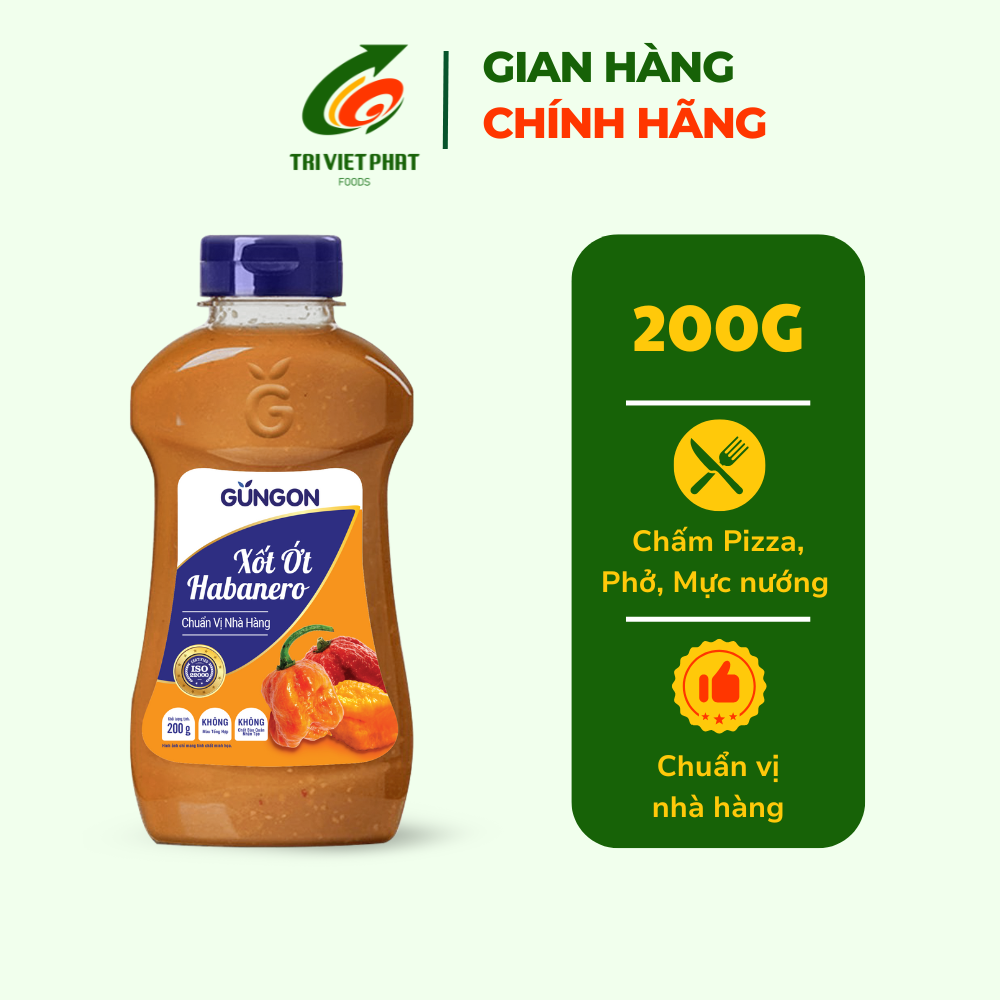 Xốt ớt Habanero GUNGON dùng chung với pizza mì ý hoặc ướp đồ nướng 200g