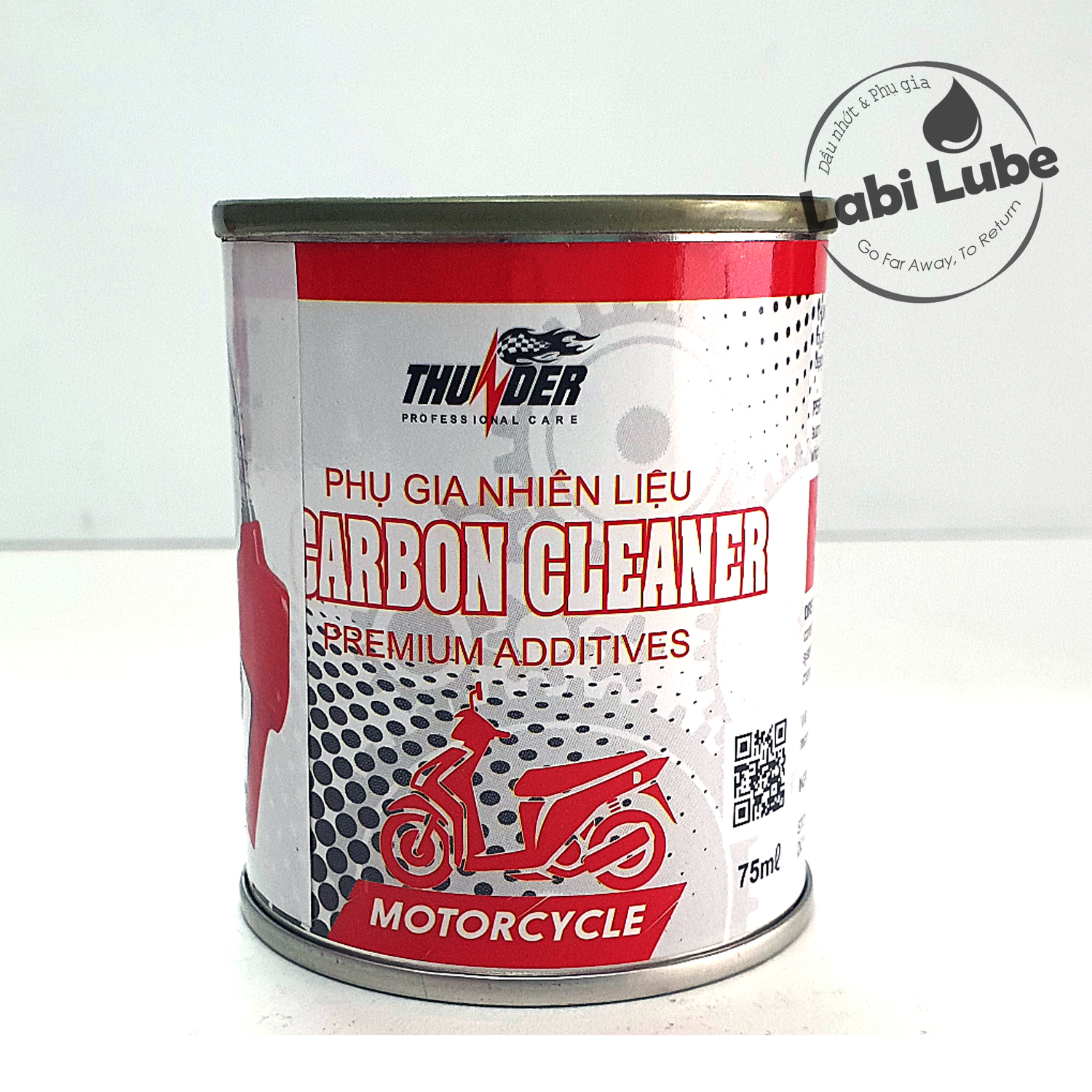 Phụ Gia Vệ Sinh Bình Xăng Thunder Carbon Cleaner 75ml, Đổ Vào Xăng, Sản Xuất Ở VN, Giúp Vệ Sinh Hệ Thống Kim Phun, Buồng Đốt Xe Máy, 5000km Dùng 1 Lần
