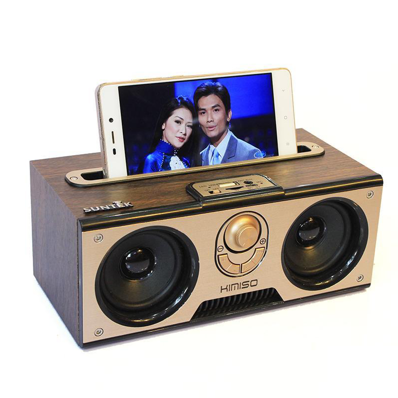 [GIẢM GIÁ]Loa Kimiso Km7,Loa Nghe Nhạc Bluetooth Suntek Kimiso Km7,Loa Di Động Giá Tốt, Loa Bluetooth Ca Cấp Suntek Kimiso Km-7,Loa Bluetooth Suntek Kimiso Km-7 Có Giá Đỡ Điện Thoại,Thân Gỗ,Có Hỗ Trợ Thẻ Nhớ,Usb,Jack Cắm 3.5mm.BH 12Th