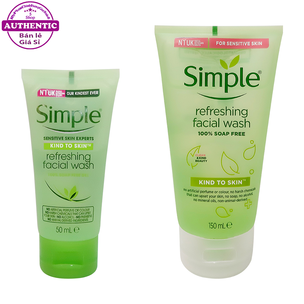 SỮA RỮA MẶT DẠNG GEL SIMPLE KIND TO SKIN