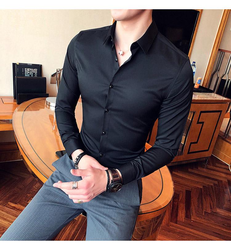 [HCM]Áo Sơ Mi Nam Đen Tay Dài Công Sở Đẹp Sang Trọng Lịch Sự