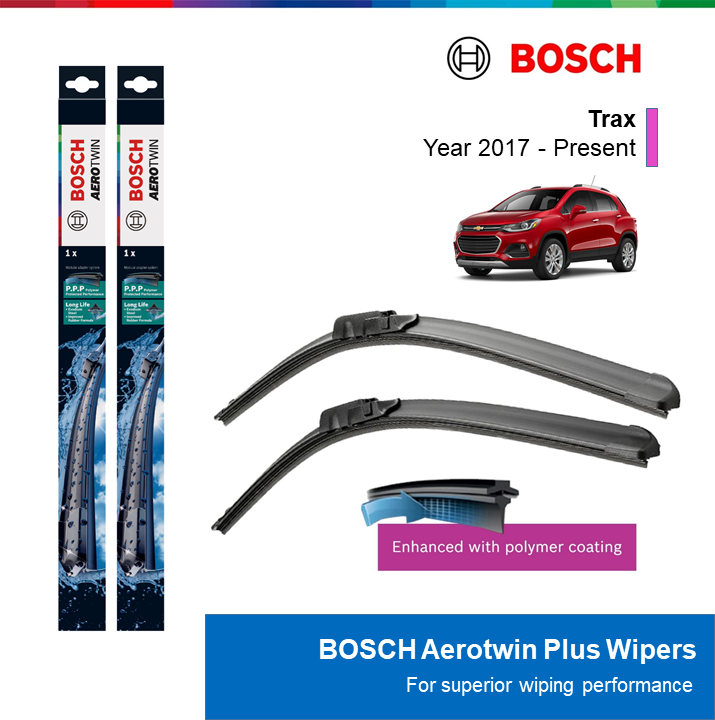 BỘ GẠT MƯA BOSCH AEROTWIN PLUS 26" & 15": CHEVROLET TRAX ĐỜI XE 2017 ĐẾN NAY