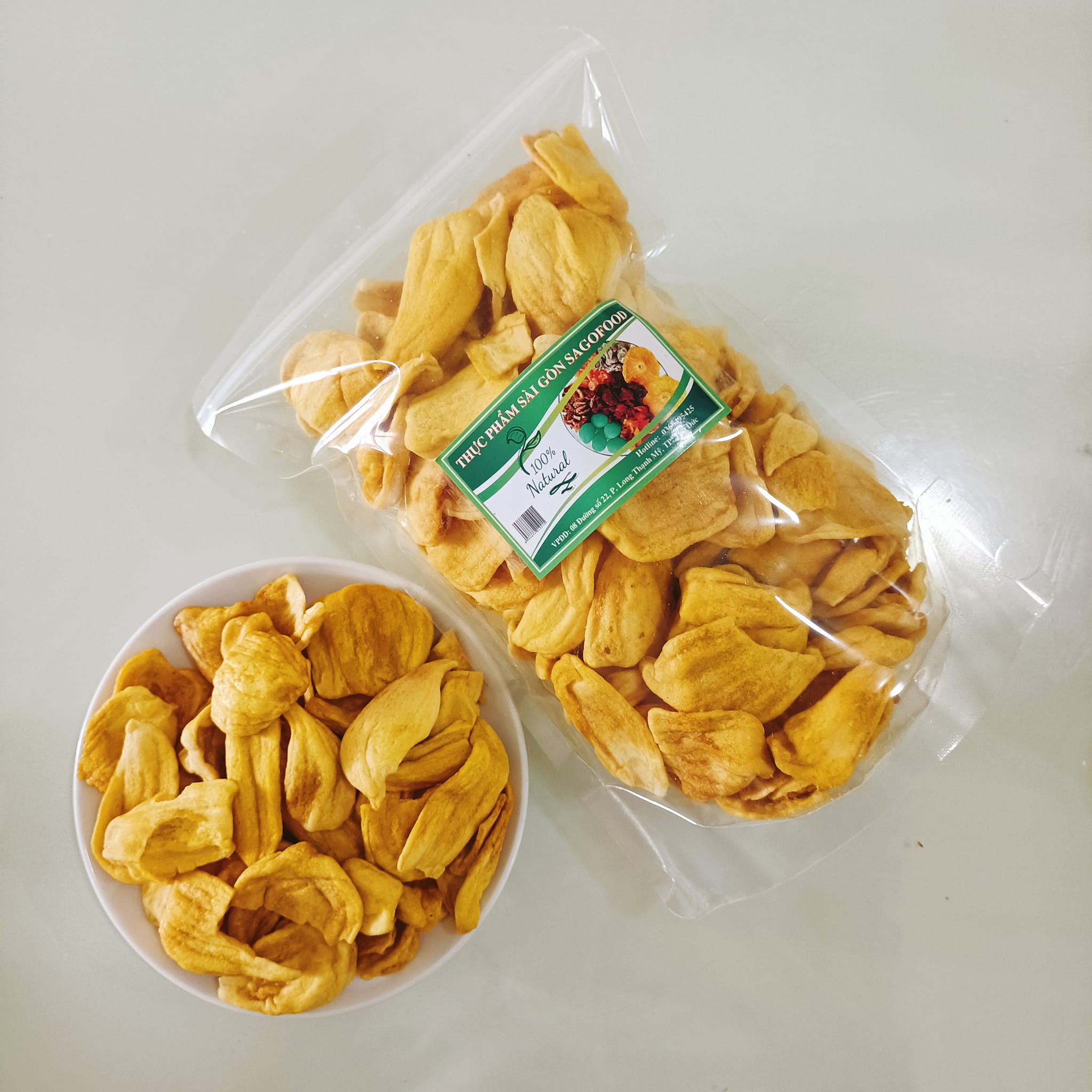 Túi 500g Mít sấy giòn nguyên cánh SAGOFOOD - LOẠI B