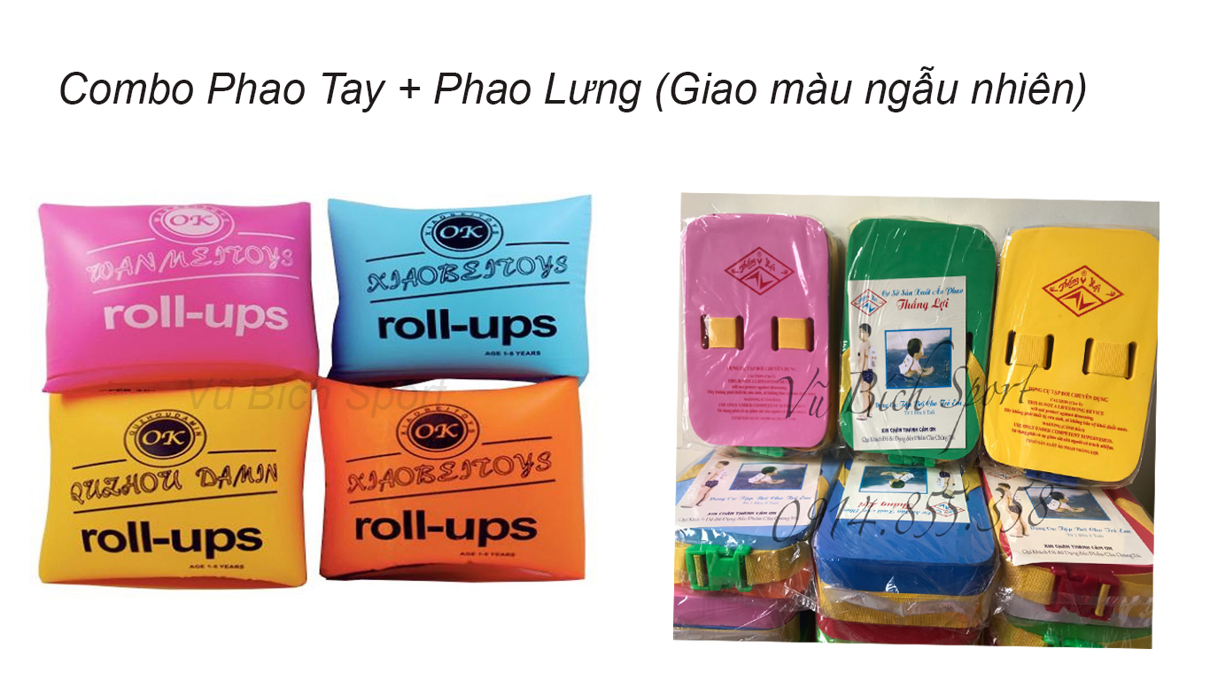 Combo tập bơi: phao tay + phao lưng