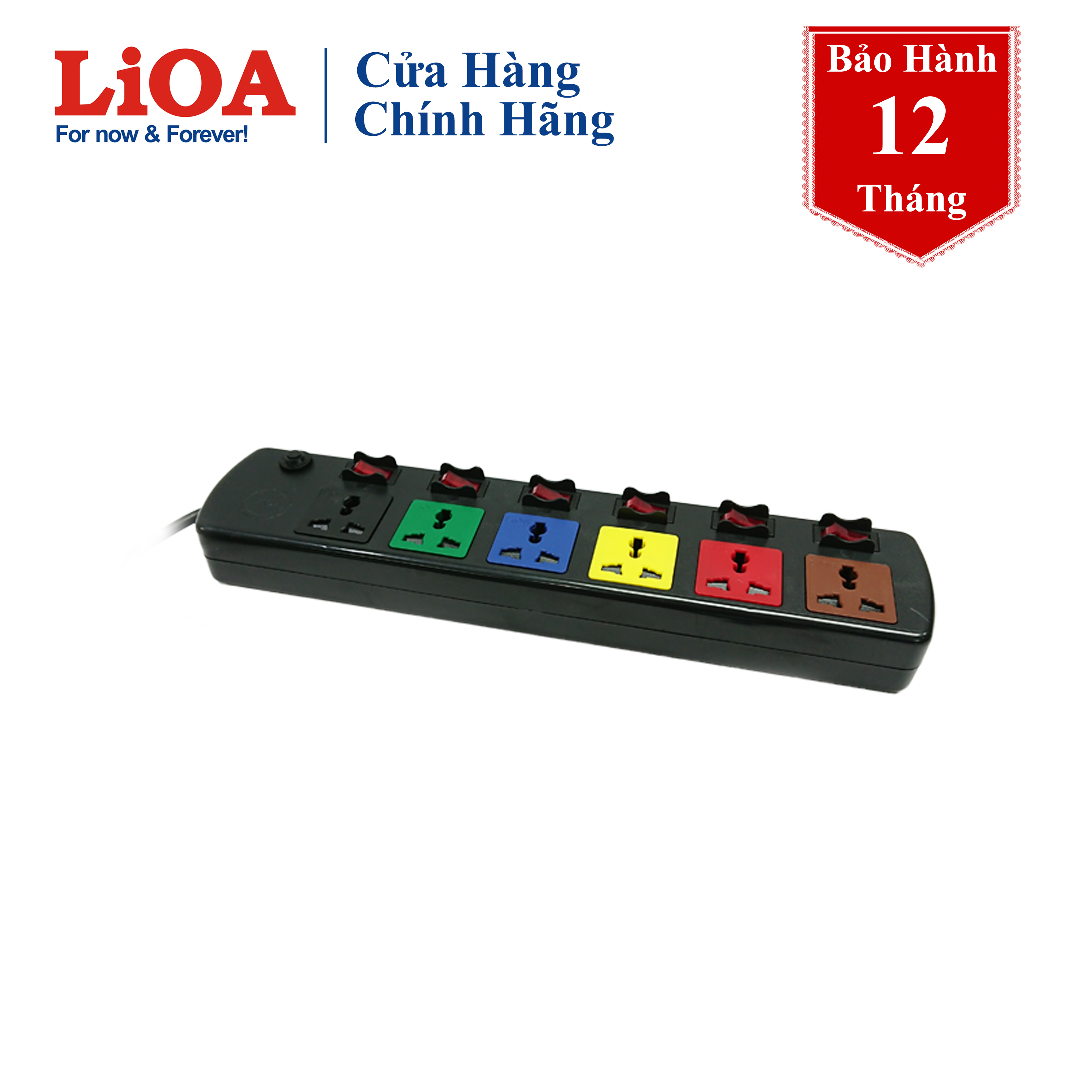 Ổ cắm điện lioa 6 ổ cắm, 6 công tắc, 3 mét