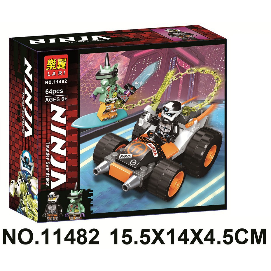 Bộ xếp hình bela lari 11482 - đồ chơi lắp ráp ninjago xe đua của cole 71706 với 64 chi tiết