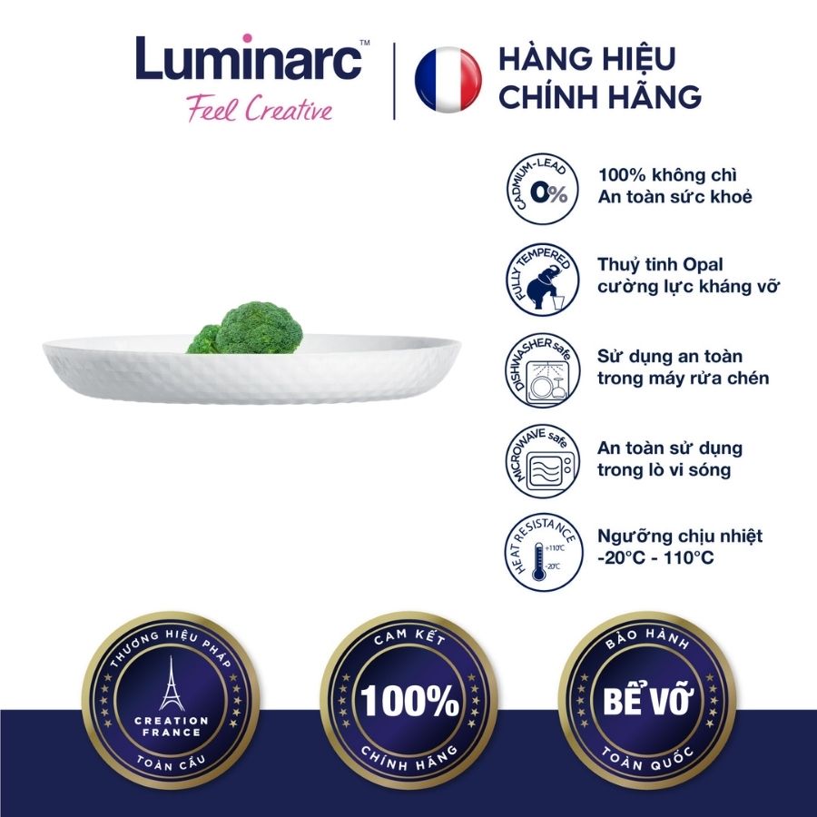 Bộ 6 Đĩa Thuỷ Tinh Luminarc Diwali Precious 19cm- LUDIQ1661