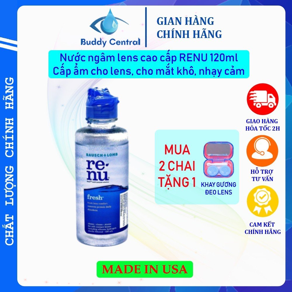 Nước ngâm lens Renu 120ml - Nước ngâm Renu - Renu solution - Bausch & Lomb - USA - Buddy Central