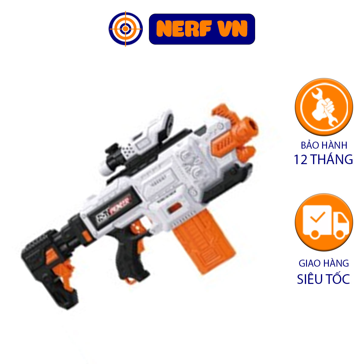 Đồ Chơi Neft Phóng Xốp Dùng Pin Tặng Kèm 24 Viên Xốp - Nhựa ABS An Toàn Với Trẻ Em - CJ-2257090