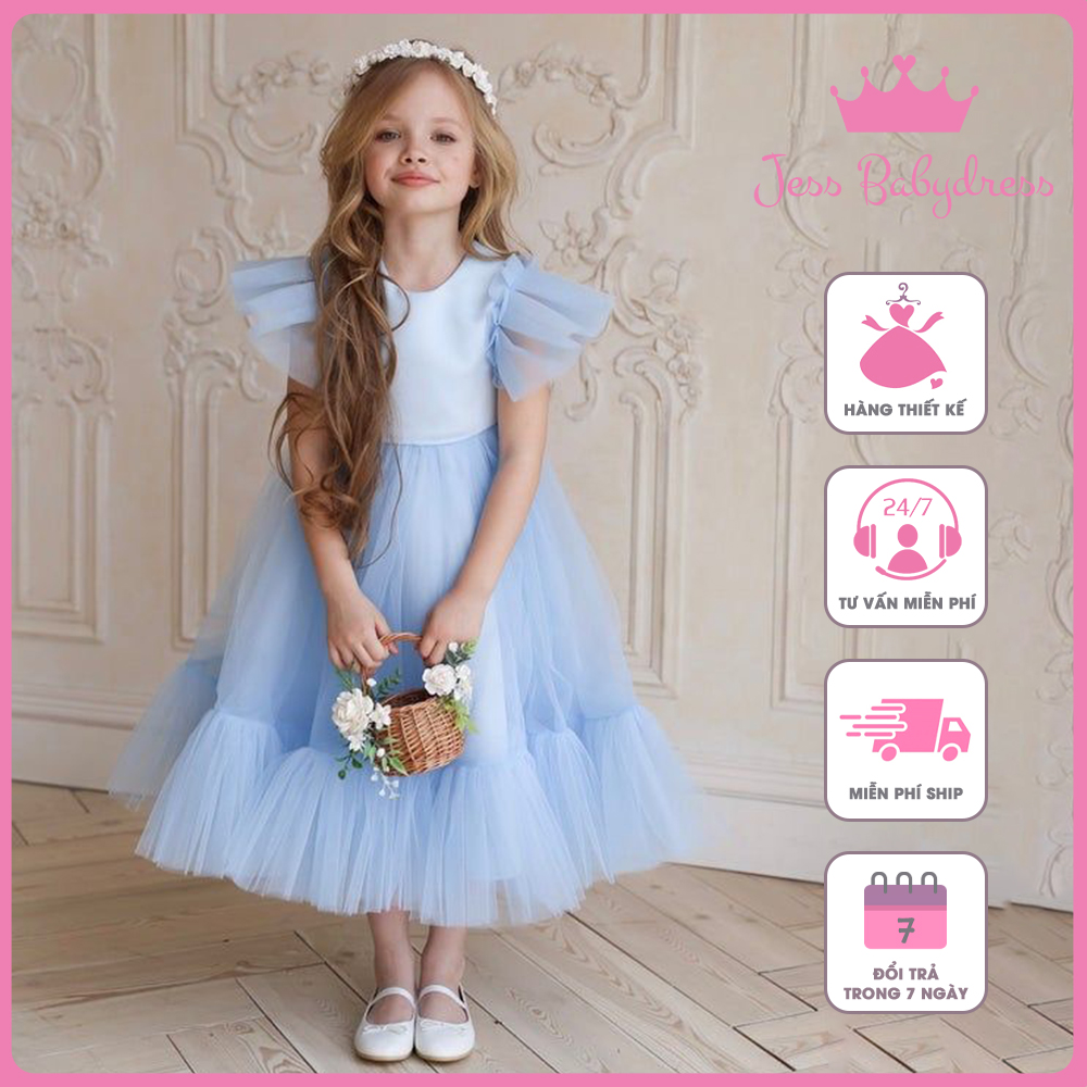 Váy công chúa JessBaby ren tay hàng thiết kế siêu xinh cho bé, đầm cho bé, váy cho bé, đầm công chúa